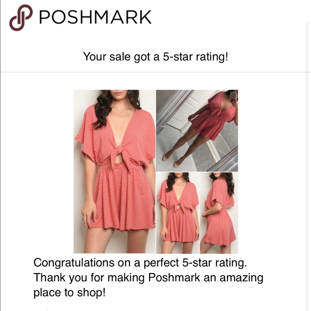 RED & WHITE TIE FRONT DOTTED ROMPER - Picture 8 of 8